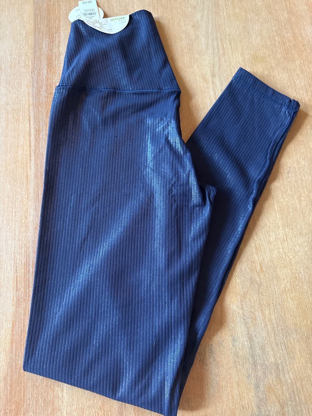 Aerie Offline High Rise Leggins Small Navy Sparkle